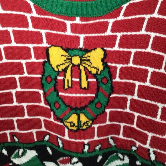 Ugly Christmas Sweater Brand Christmas Fireplace Large Ugly Sweater - Picture 5 of 16
